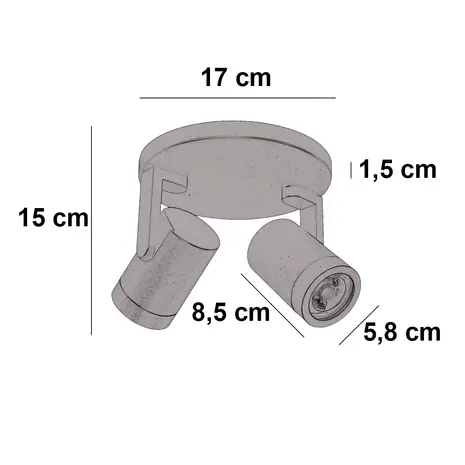 Highlight Spot HALO 2 lichts rond cacao Highlight Spot HALO 2 lichts rond cacao