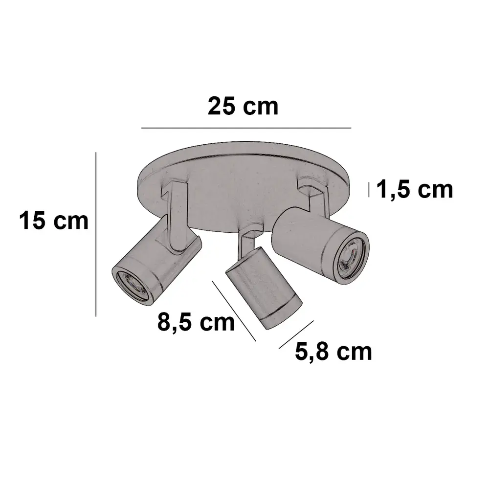 Highlight Spot HALO 3 lichts rond cacao