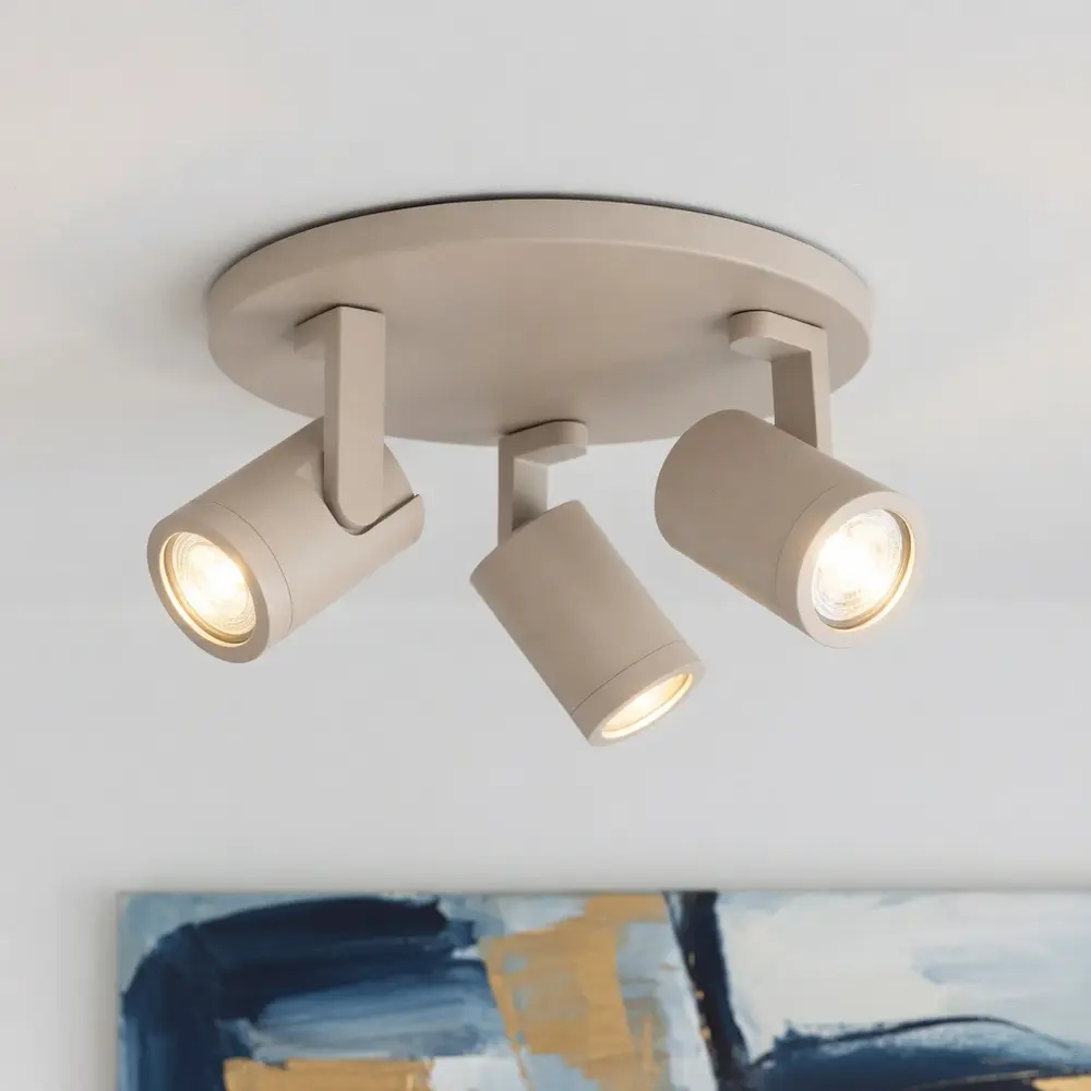 Highlight Spot HALO 3 lichts rond beige