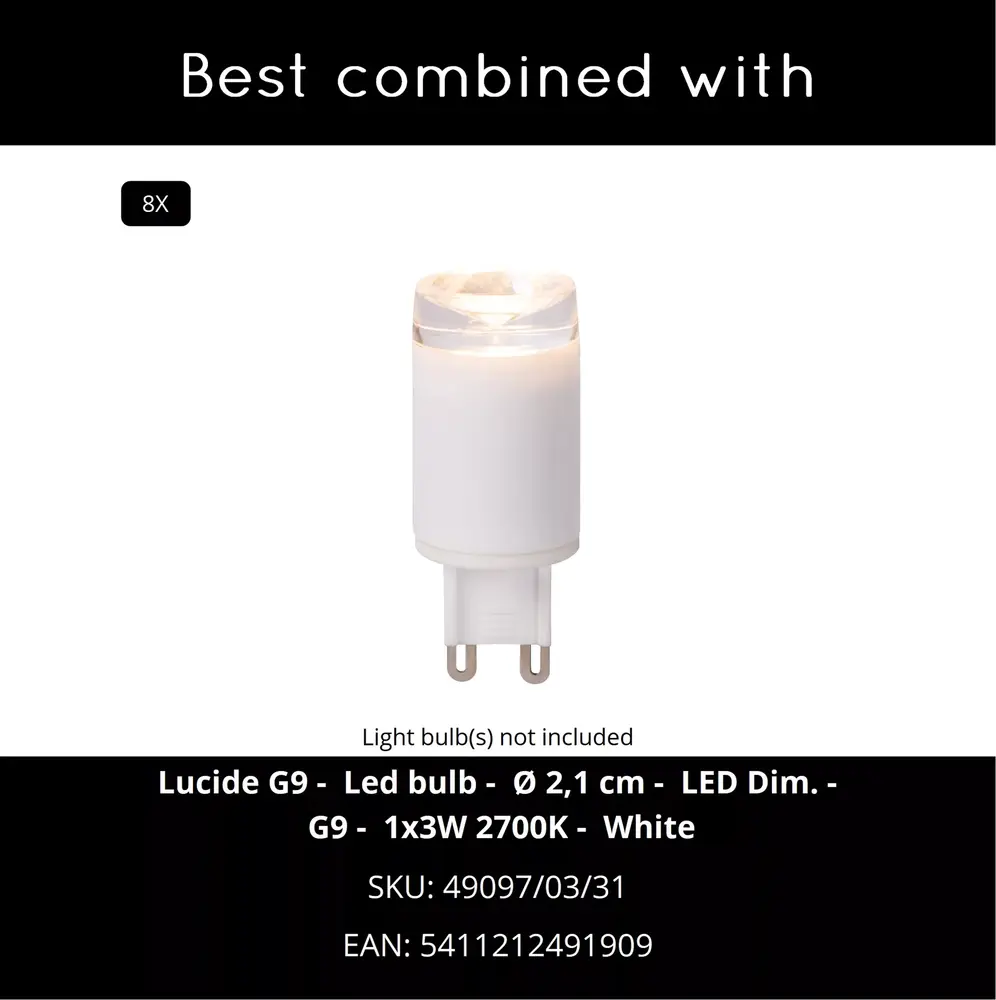 Lucide KEONI - Plafondspot - 8xG9 - Koffie | Essential