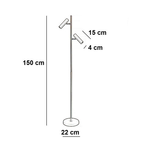 Freelight Vloerlamp Undici 2 lichts H 150 cm brons goud
