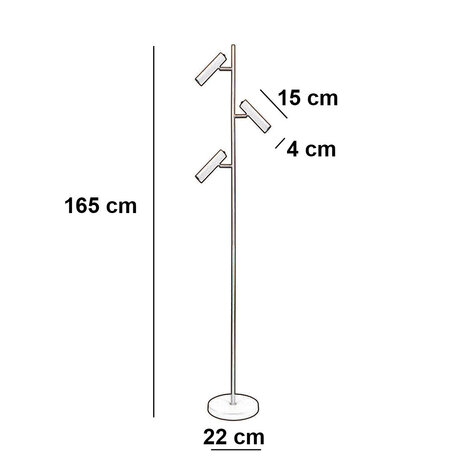 Freelight Vloerlamp Undici 3 lichts H 165 cm brons goud