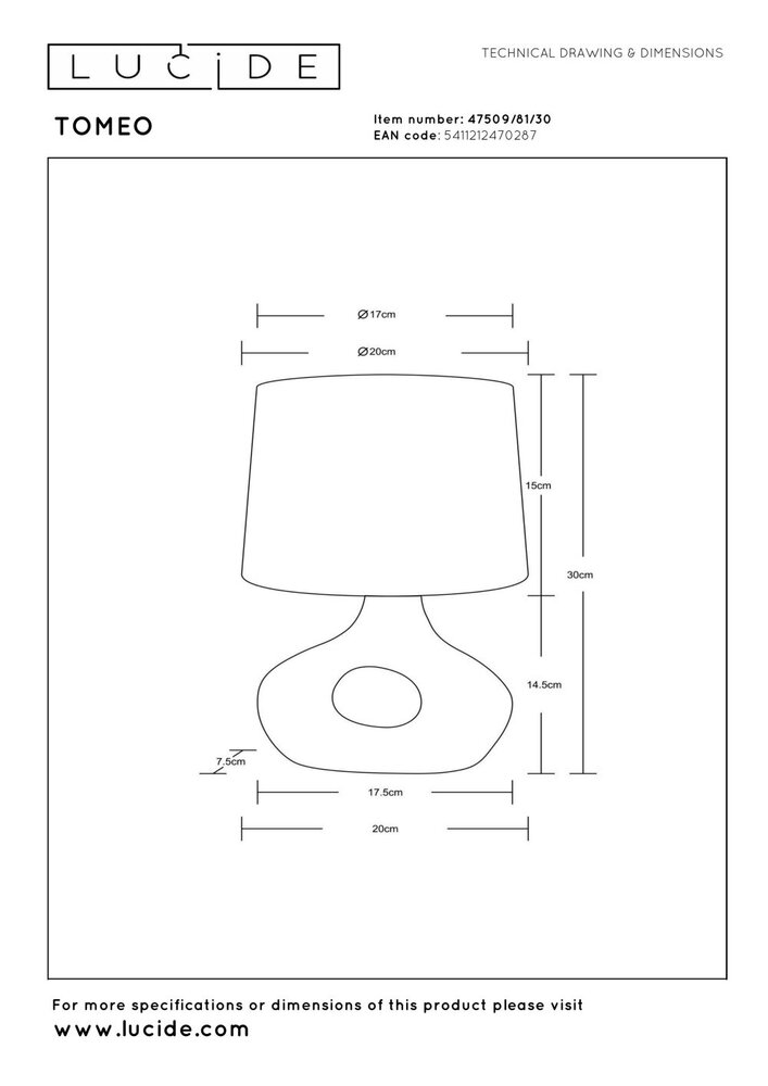 Lucide TOMEO - Tafellamp - 1xE14 - Zwart | Essential Lucide TOMEO - Tafellamp - 1xE14 - Zwart | Essential