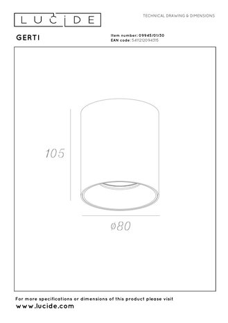 Lucide GERTI - Plafondspot - Ø 8 cm - 1xGU10 - Inclusief omwisselbare ringen - Zwart | Essential Lucide GERTI - Plafondspot - Ø 8 cm - 1xGU10 - Inclusief omwisselbare ringen - Zwart | Essential