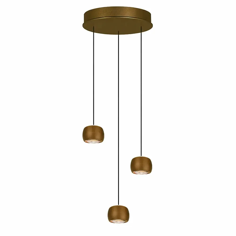 Freelight Hanglamp Cosmo 3 lichts Ø 35 cm comfortlift brons goud