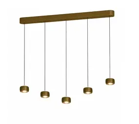 Freelight Hanglamp Cosmo 5 lichts L 120 cm comfortlift brons goud Freelight Hanglamp Cosmo 5 lichts L 120 cm comfortlift brons goud