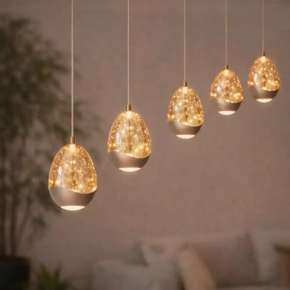 Highlight Hanglamp Egg 5 lichts L 108 cm champagne