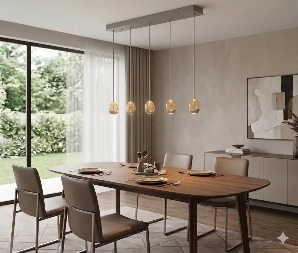 Highlight Hanglamp Egg 5 lichts L 108 cm champagne