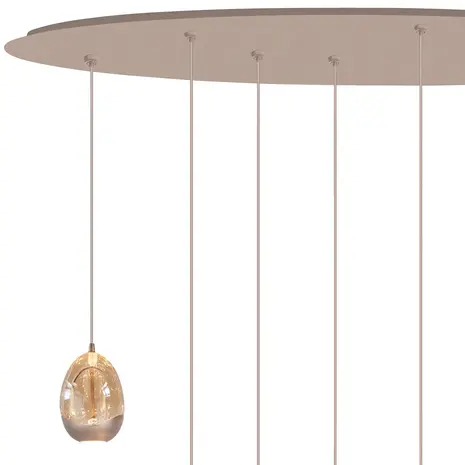 Highlight Hanglamp Egg ovaal 8 lichts L 100 cm champagne