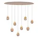 Highlight Hanglamp Egg ovaal 8 lichts L 100 cm champagne