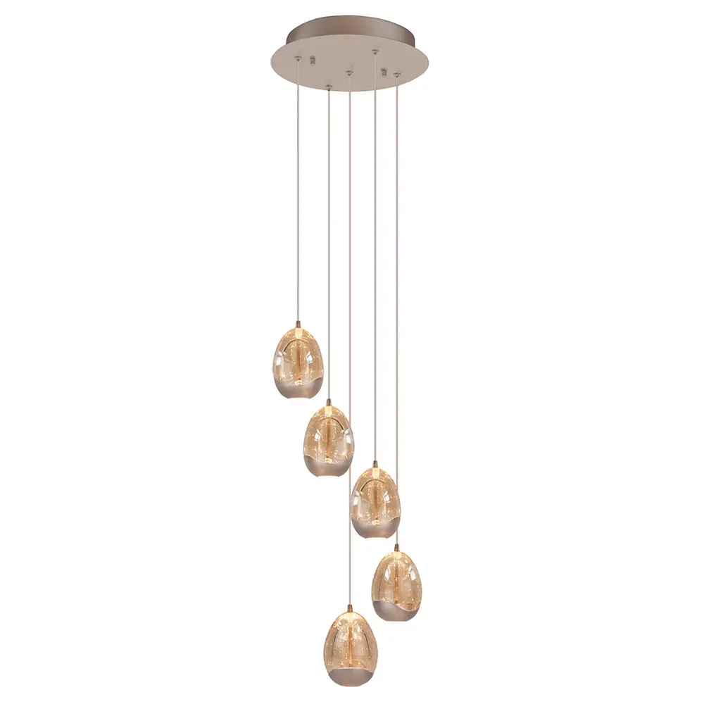 Highlight Hanglamp Egg 5 lichts Ø 30 cm champagne Highlight Hanglamp Egg 5 lichts Ø 30 cm champagne
