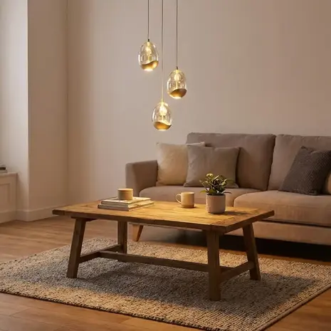 Highlight Hanglamp Egg 3 lichts Ø 25 cm champagne