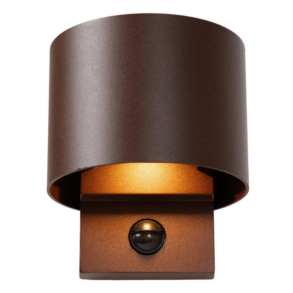 Lucide TADZIO - Wandlamp Binnen/Buiten - LED - CCT - 1x7W 2700K/4000K - IP65 - Bewegingssensor - Roest bruin - Essential