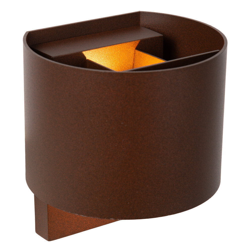 Lucide TADZIO - Wandlamp Binnen/Buiten - LED - CCT - 1x7W 2700K/4000K - IP65 - Bewegingssensor - Roest bruin - Essential