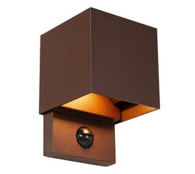 Lucide TADZIO - Wandlamp Binnen/Buiten - LED - CCT - 1x7W 2700K/4000K - IP65 - Bewegingssensor - Roest bruin - Essential Lucide TADZIO - Wandlamp Binnen/Buiten - LED - CCT - 1x7W 2700K/4000K - IP65 - Bewegingssensor - Roest bruin - Essential