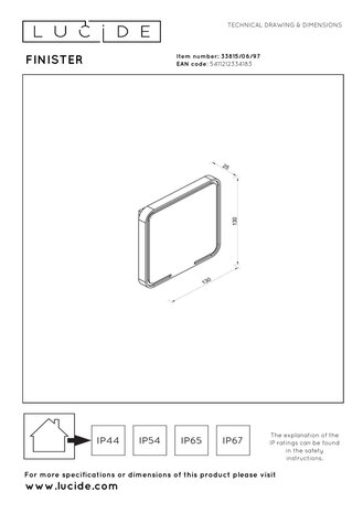 Lucide FINISTER - Wandlamp Binnen/Buiten - LED - 1x7W 2700K - IP54 - Roest bruin | Essential