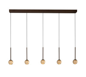 Lucide CALINA - Hanglamp - LED Dimb. - CCT - 5x8,2W 2200K/3300K - Met vervangbare LED-module - Koffie | Premium