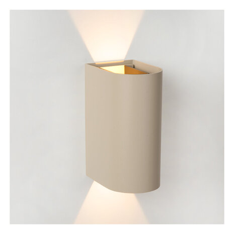 APLIS - Wandspot / Wandlamp Binnen/Buiten - LED - CCT - 2x5W 2700K/4000K - IP65 - Taupe | Essential APLIS - Wandspot / Wandlamp Binnen/Buiten - LED - CCT - 2x5W 2700K/4000K - IP65 - Taupe | Essential
