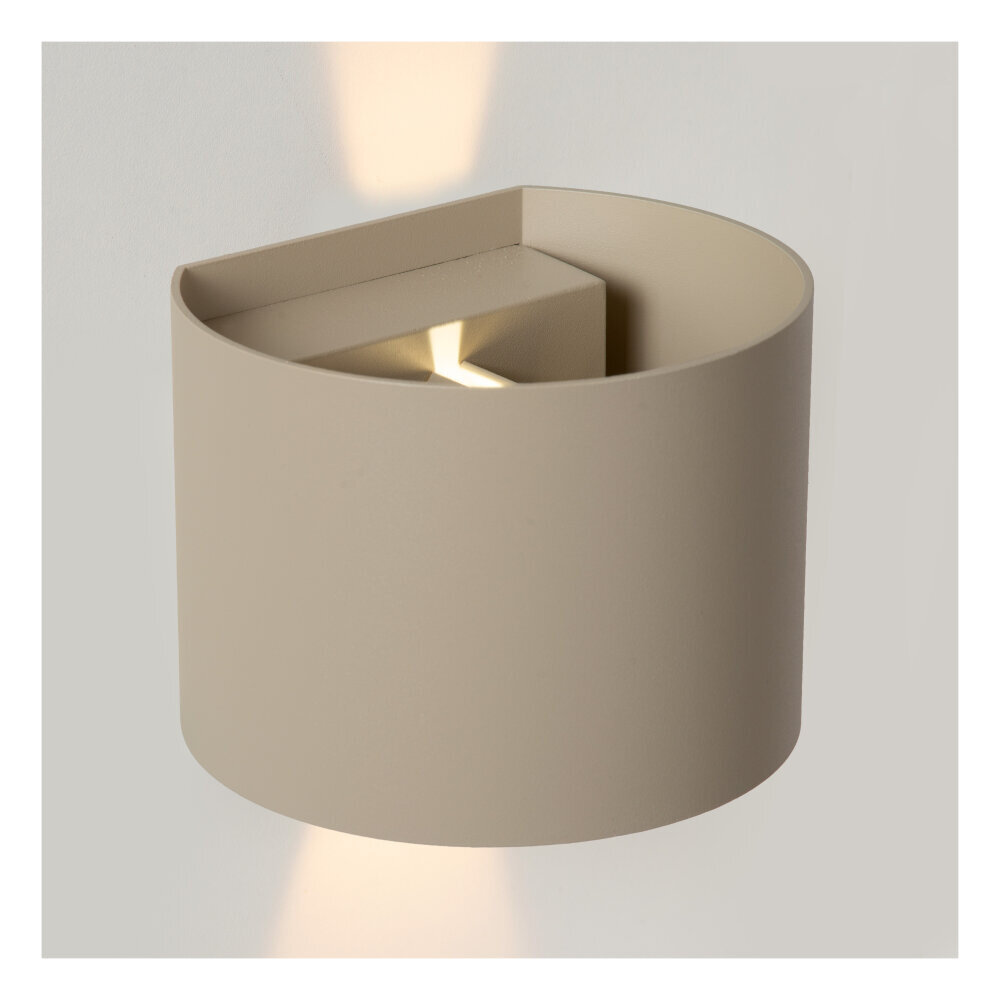 ARMIN - Wandspot / Wandlamp Binnen/Buiten - LED - CCT - 2x3,5W 2700K/4000K - IP54 - Taupe | Essential ARMIN - Wandspot / Wandlamp Binnen/Buiten - LED - CCT - 2x3,5W 2700K/4000K - IP54 - Taupe | Essential