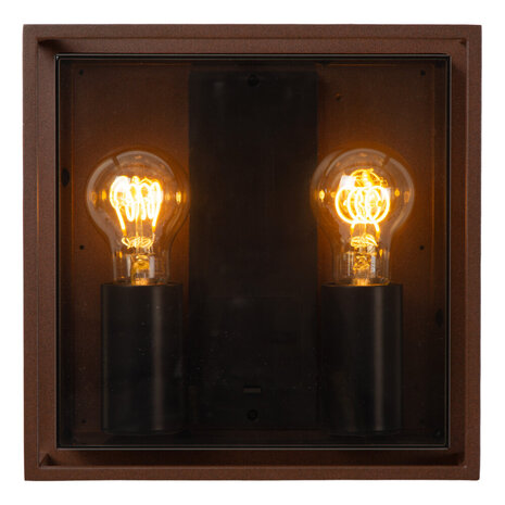 COZETTE - Wandlamp Binnen/Buiten - 2xE27 - IP65 - Roest bruin | Essential COZETTE - Wandlamp Binnen/Buiten - 2xE27 - IP65 - Roest bruin | Essential