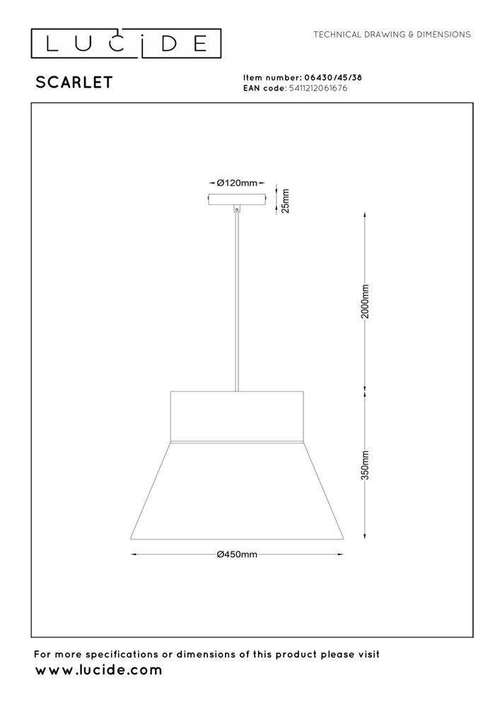 SCARLET - Hanglamp - 1xE27 - Beige | Essential SCARLET - Hanglamp - 1xE27 - Beige | Essential