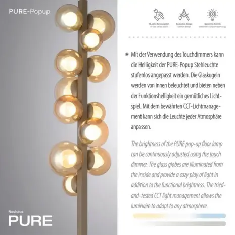Neuhaus PURE Vloerlamp Popup H 160 cm champagne Neuhaus PURE Vloerlamp Popup H 160 cm champagne