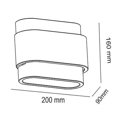 Artdelight Wandlamp Metz L 20 cm gips zwart