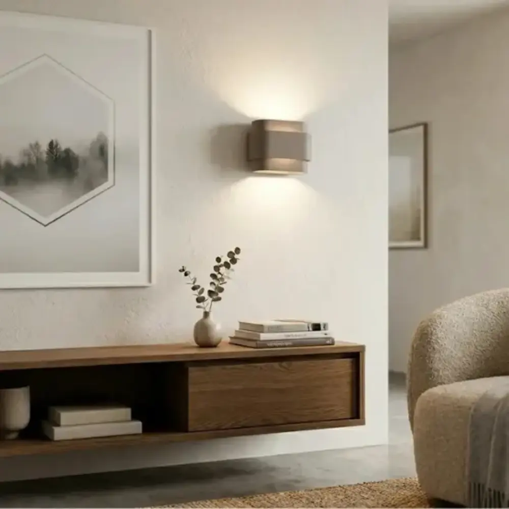Artdelight Wandlamp Metz L 20 cm gips champagne