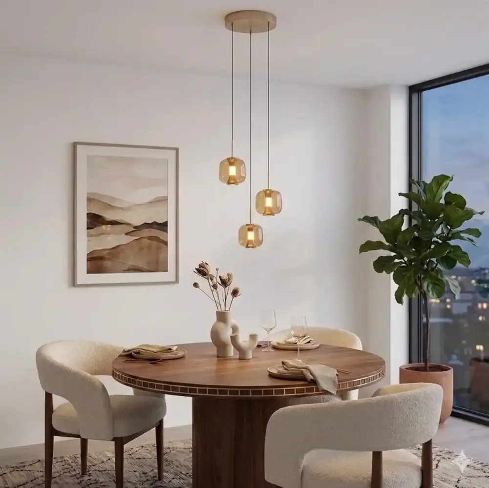 Freelight Hanglamp Rosa 3 lichts Ø 30 cm comfortlift rosé goud Freelight Hanglamp Rosa 3 lichts Ø 30 cm comfortlift rosé goud