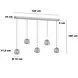 Freelight Hanglamp Rosa 5 lichts L 120 cm comfortlift rosé goud Freelight Hanglamp Rosa 5 lichts L 120 cm comfortlift rosé goud