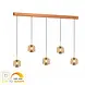 Freelight Hanglamp Rosa 5 lichts L 120 cm comfortlift rosé goud Freelight Hanglamp Rosa 5 lichts L 120 cm comfortlift rosé goud