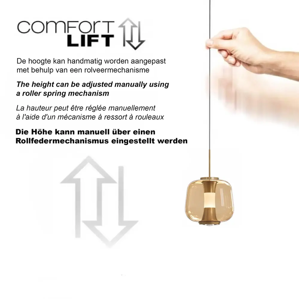 Freelight Hanglamp Rosa 5 lichts L 120 cm comfortlift rosé goud Freelight Hanglamp Rosa 5 lichts L 120 cm comfortlift rosé goud