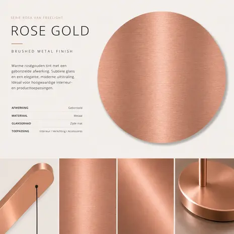 Freelight Vloerlamp Rosa H 170 cm rosé goud Freelight Vloerlamp Rosa H 170 cm rosé goud