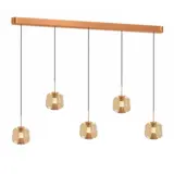 Freelight Hanglamp Rosa 5 lichts L 120 cm comfortlift rosé goud Freelight Hanglamp Rosa 5 lichts L 120 cm comfortlift rosé goud