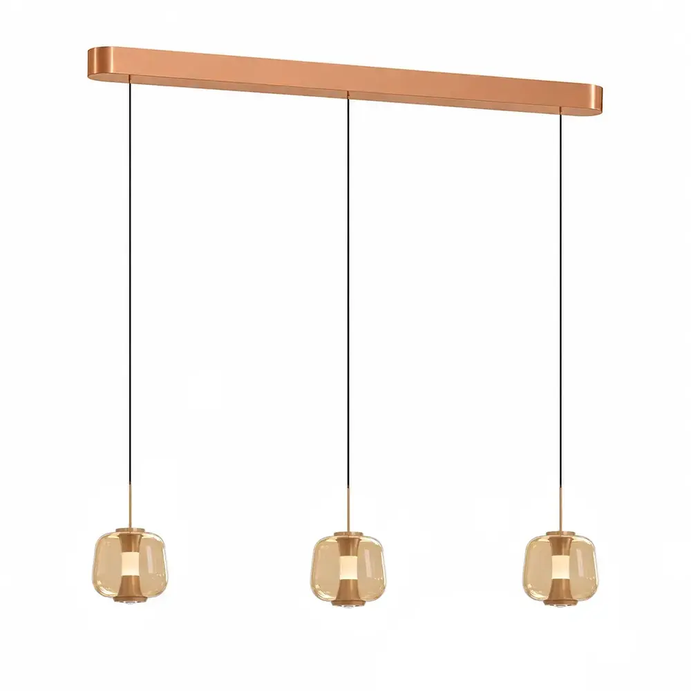 Freelight Hanglamp Rosa 3 lichts L 100 cm comfortlift rosé goud Freelight Hanglamp Rosa 3 lichts L 100 cm comfortlift rosé goud