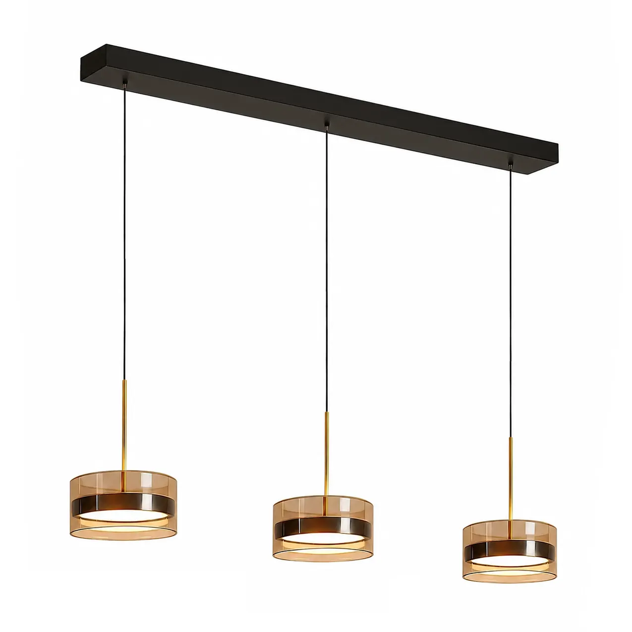 Highlight Hanglamp Enzo 3 lichts L 95 cm zwart