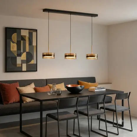 Highlight Hanglamp Enzo 3 lichts L 95 cm zwart Highlight Hanglamp Enzo 3 lichts L 95 cm zwart