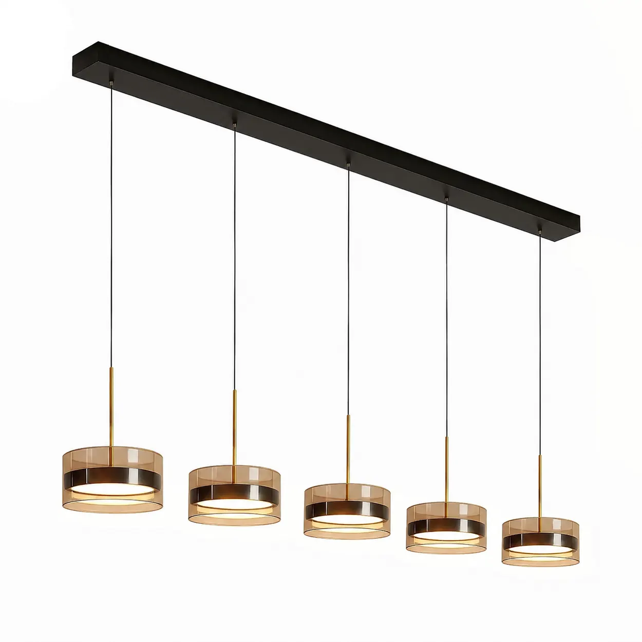 Highlight Hanglamp Enzo 5 lichts L 150 cm zwart