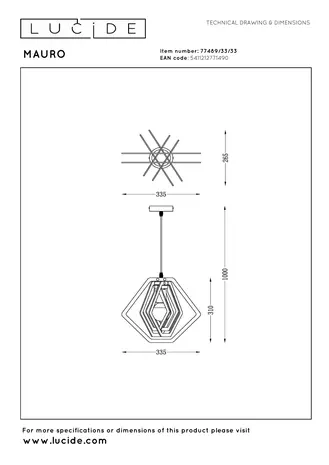 Lucide MAURO - Hanglamp Kinderkamer - 1xE27 - Groen Lucide MAURO - Hanglamp Kinderkamer - 1xE27 - Groen
