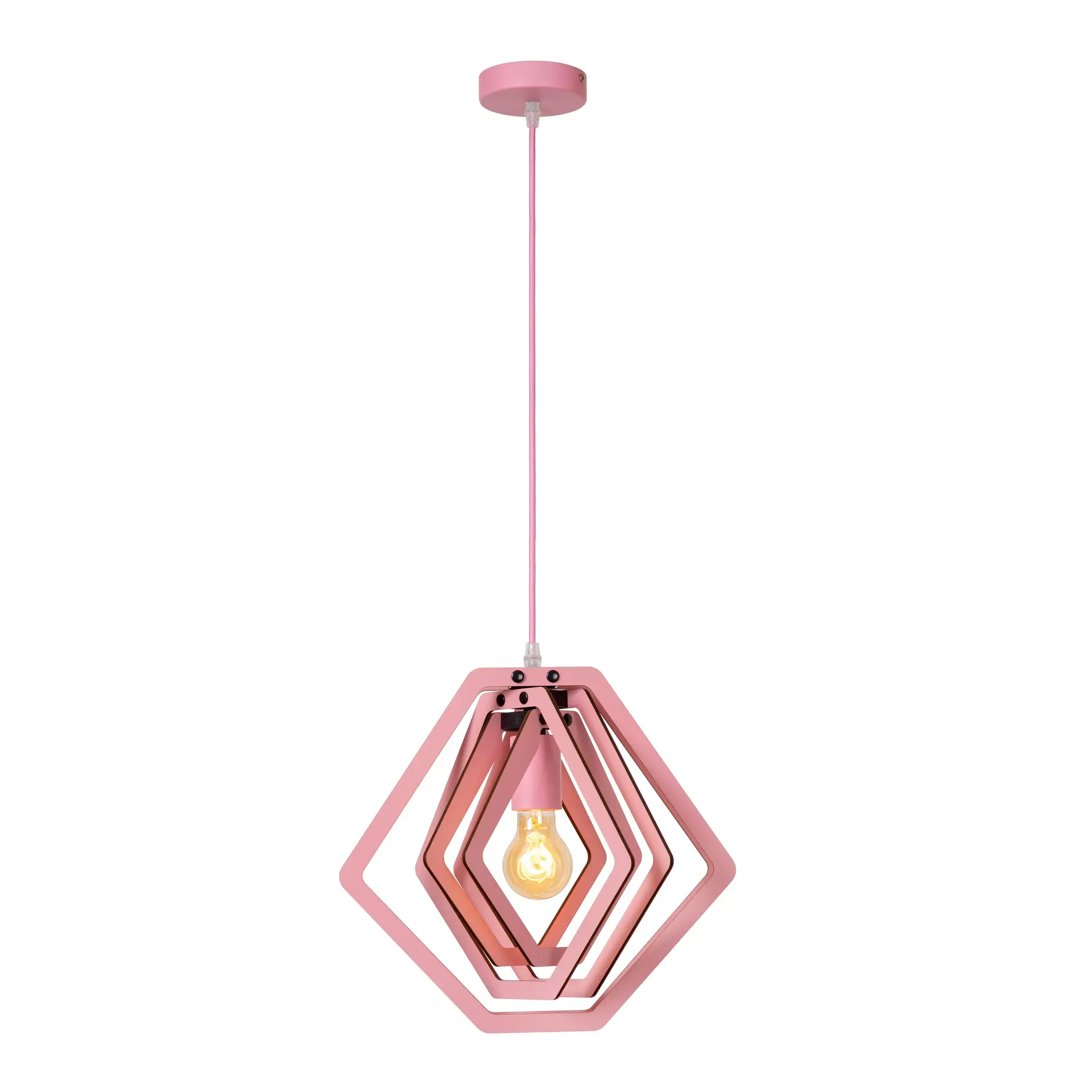 Lucide MAURO - Hanglamp Kinderkamer - 1xE27 - Roze