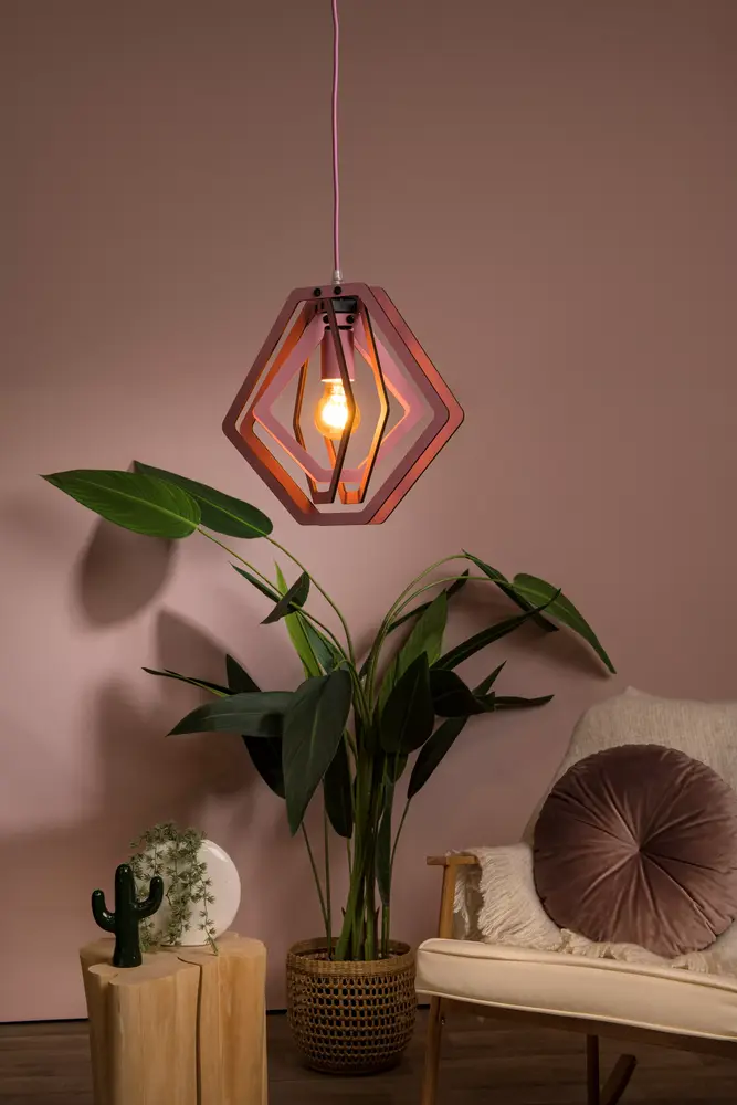 Lucide MAURO - Hanglamp Kinderkamer - 1xE27 - Roze Lucide MAURO - Hanglamp Kinderkamer - 1xE27 - Roze