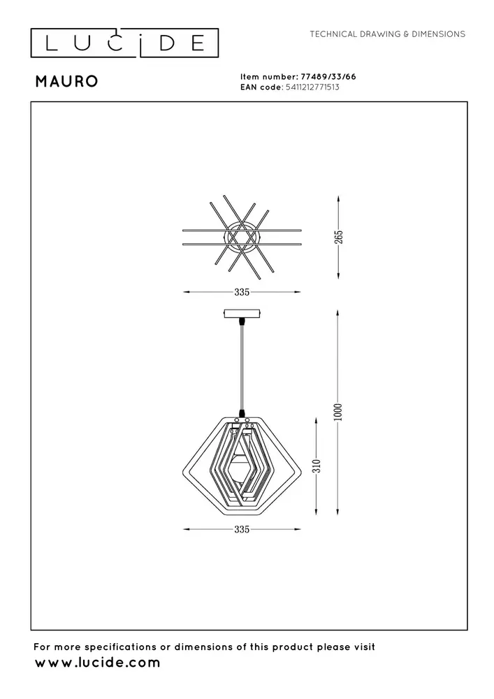 Lucide MAURO - Hanglamp Kinderkamer - 1xE27 - Roze Lucide MAURO - Hanglamp Kinderkamer - 1xE27 - Roze