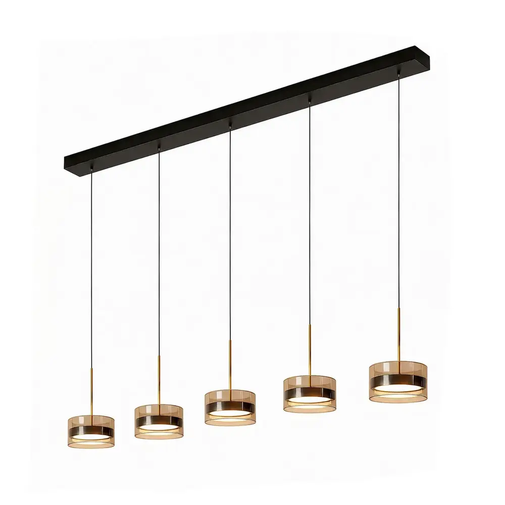 Highlight Hanglamp Mini Enzo 5 lichts L 120 cm zwart