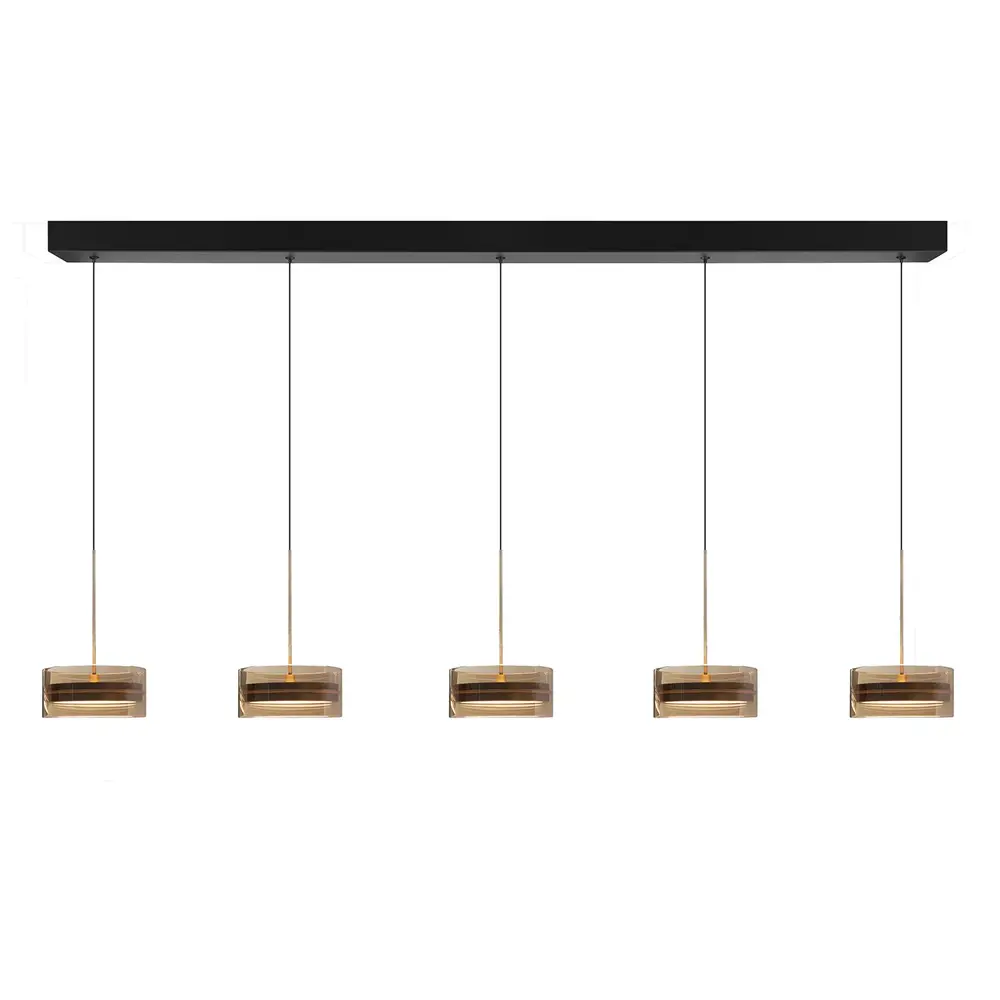 Highlight Hanglamp Mini Enzo 5 lichts L 120 cm zwart