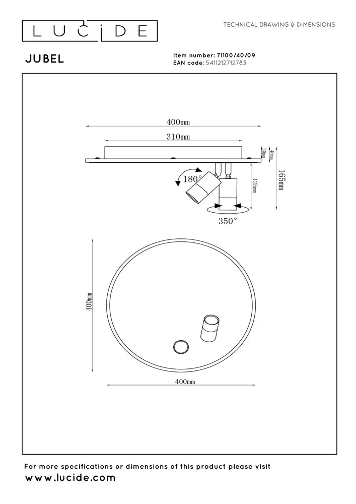 Lucide JUBEL - Plafonnière - Ø 40 cm - LED - CCT - 2500K/3000K - Zwart chroom Lucide JUBEL - Plafonnière - Ø 40 cm - LED - CCT - 2500K/3000K - Zwart chroom
