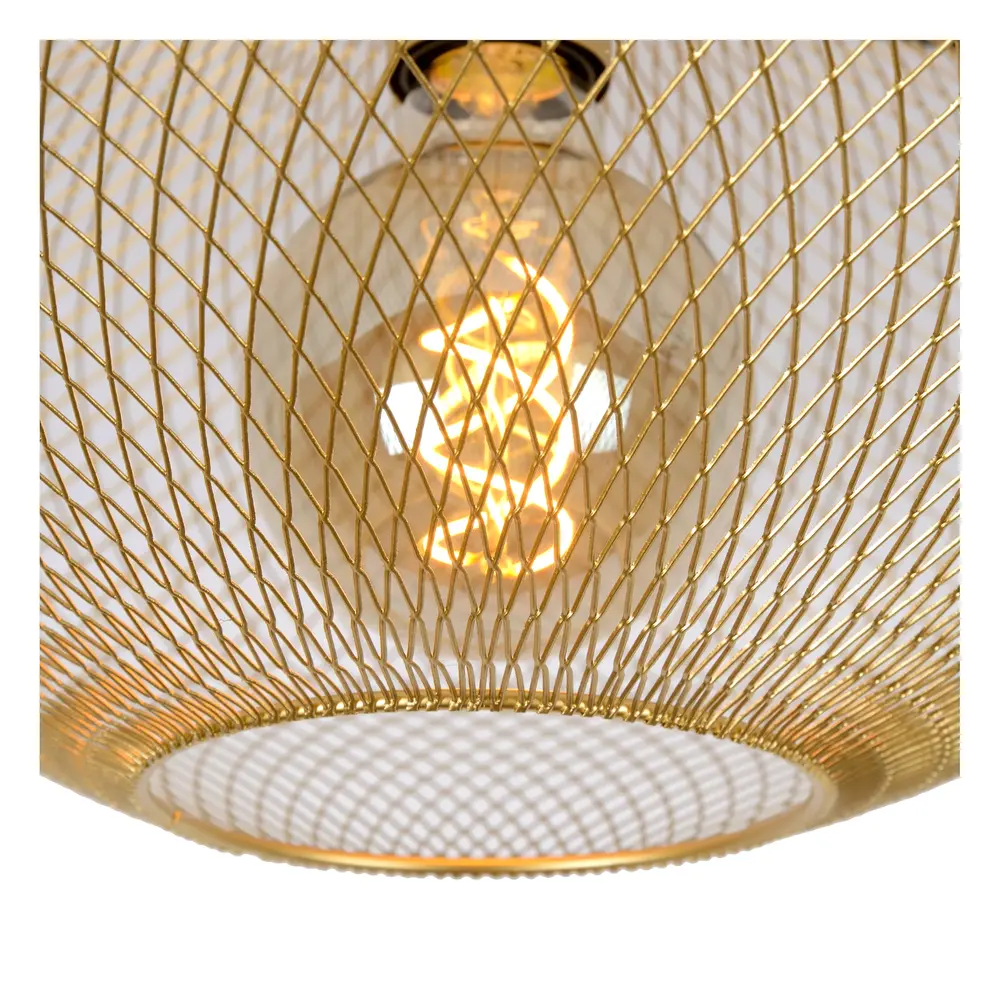 Lucide MESH - Plafonnière - Ø 45 cm - 1xE27 - Mat Goud / Messing Lucide MESH - Plafonnière - Ø 45 cm - 1xE27 - Mat Goud / Messing