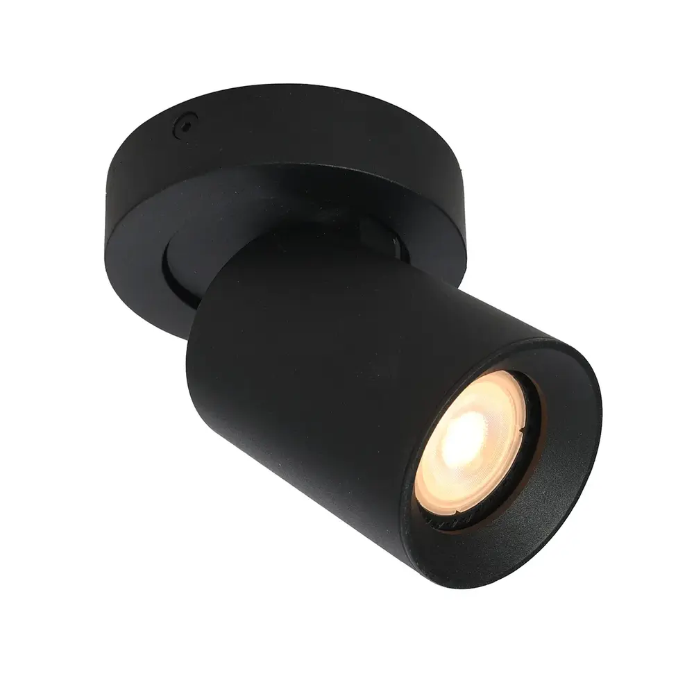 Artdelight Spot Megano 1 lichts rond zwart Artdelight Spot Megano 1 lichts rond zwart