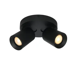 Artdelight Spot Megano 2 lichts Ø 17 cm zwart Artdelight Spot Megano 2 lichts Ø 17 cm zwart