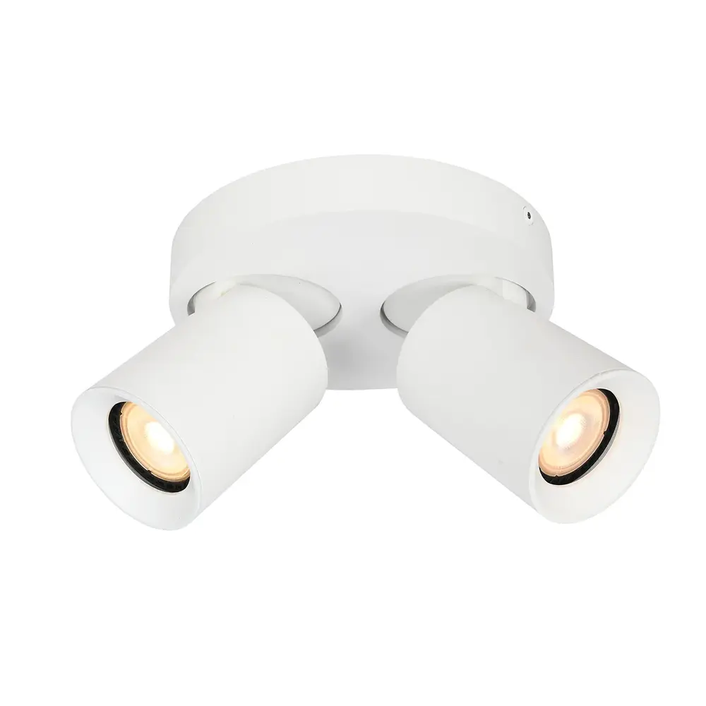 Artdelight Spot Megano 2 lichts Ø 17 cm wit Artdelight Spot Megano 2 lichts Ø 17 cm wit