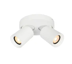 Artdelight Spot Megano 2 lichts Ø 17 cm wit Artdelight Spot Megano 2 lichts Ø 17 cm wit